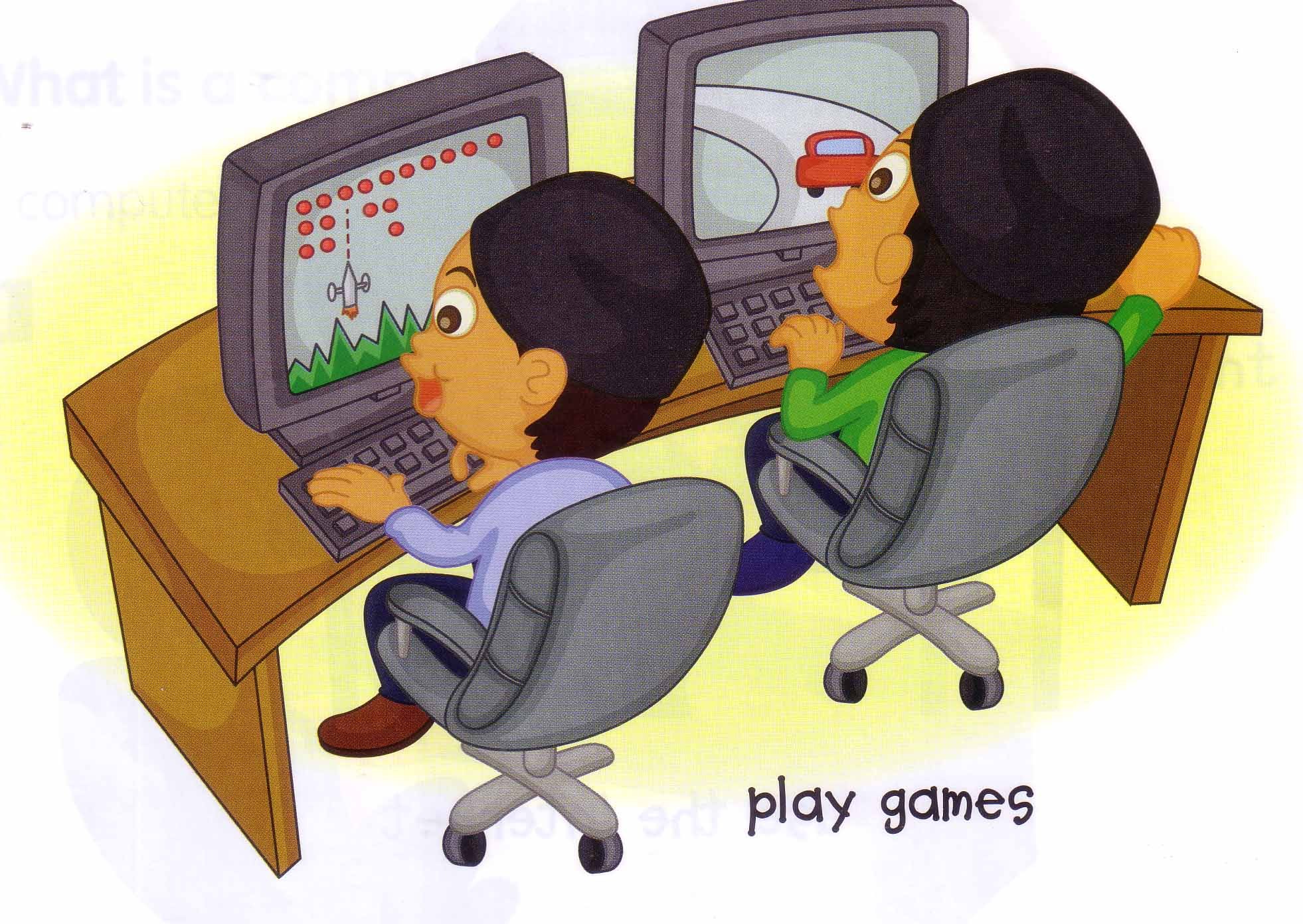 They playing a computer game. Компьютерные иллюстрации. Компьютерные игры для детей. Компьютерные игры иллюстрация. Компьютерные игры мультяшные.