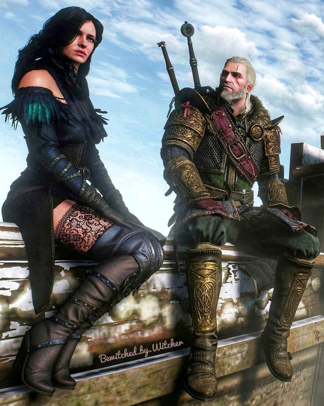 Альтернативный образ. Ведьмак 3 Йеннифер. Йеннифэр Witcher 3. Ведьмак 3 Геральт и Йеннифер. The Witcher 3 Wild Hunt Йеннифэр.