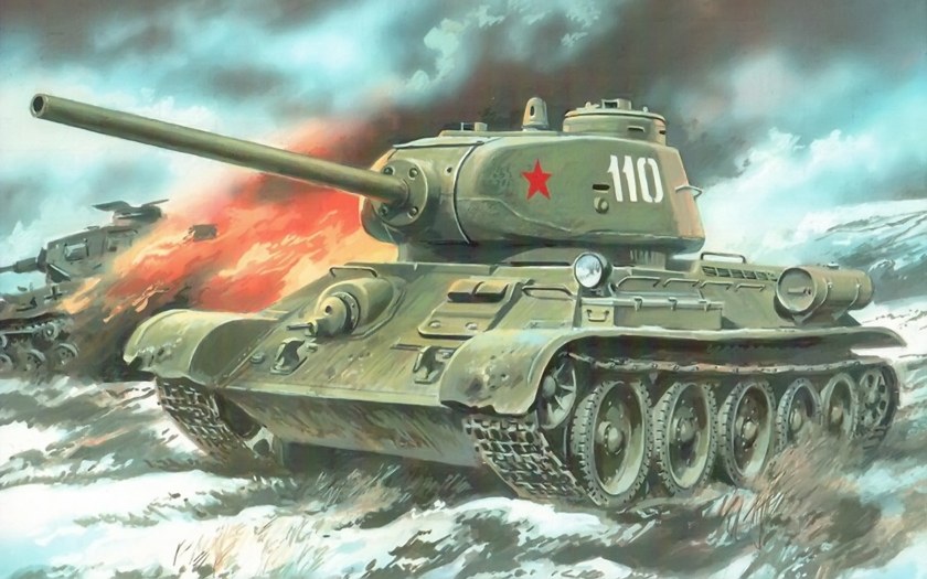 Танк т-34 в бою