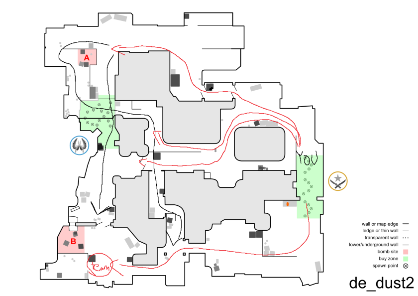 Карта de dust2 схема КС го