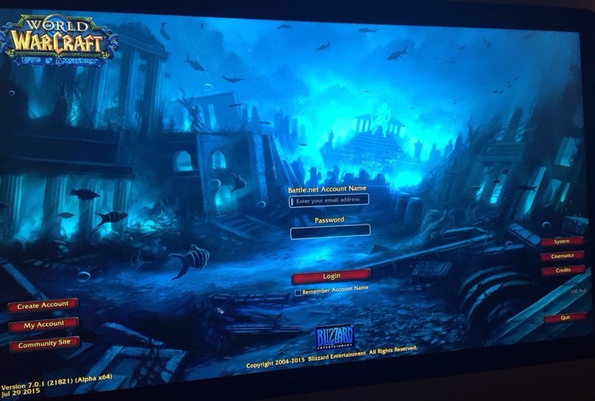 World of Warcraft Shadowlands логинскрин
