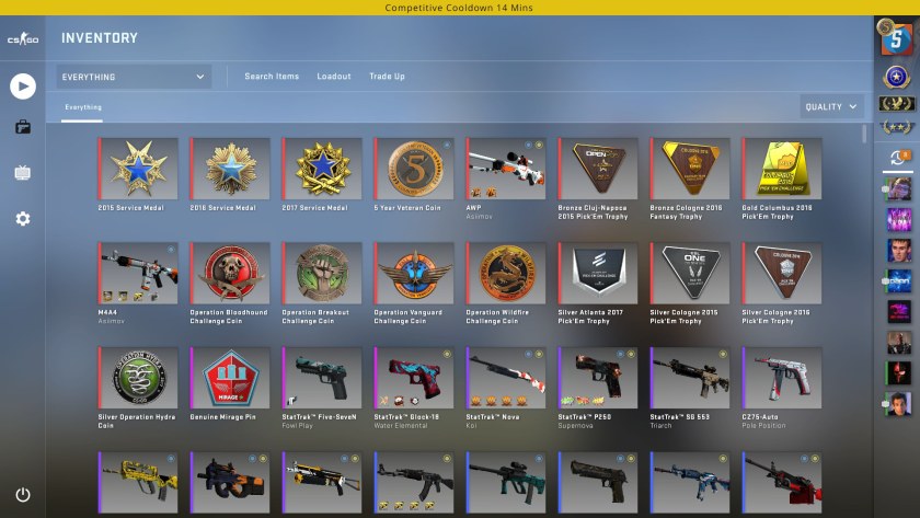 Скриншот инвентаря CS go