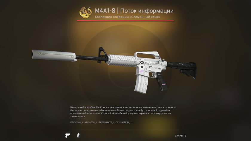 Белая m4a1 s КС го