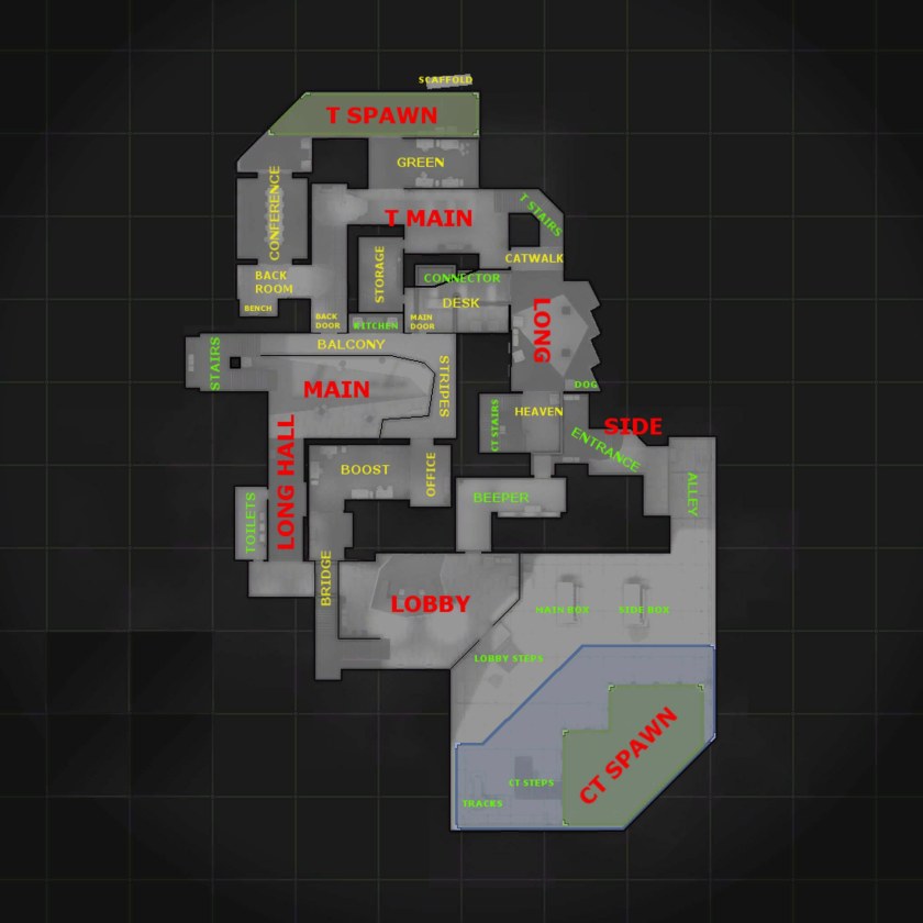 Карта Dust 2 CS go обозначения