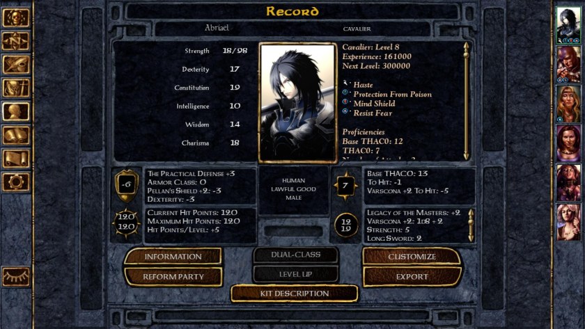 Baldur's Gate ловкость -6