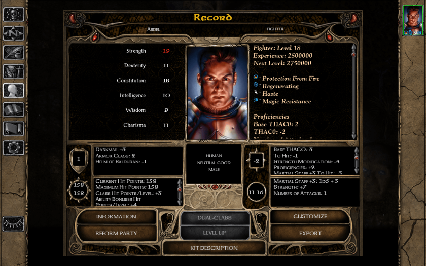 Baldur's Gate 2 Inventory