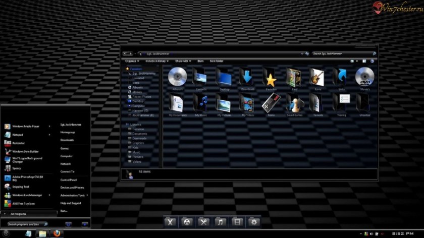 Тёмные темы для Windows 7